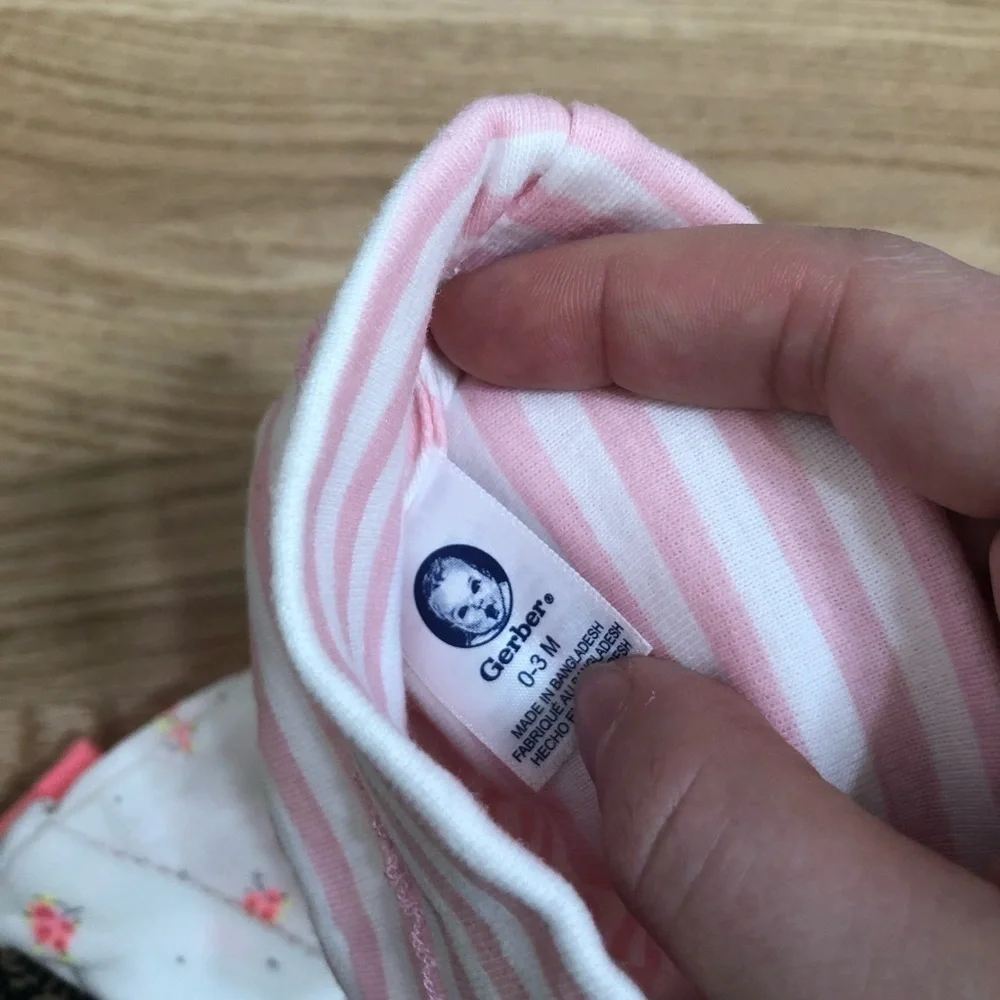 Carter’s & Gerber Baby Hat Bundle Neon Pink Striped Floral Baby Girl Cap